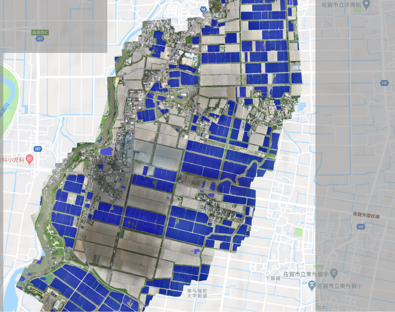 佐賀県佐賀市　農水省プロジェクト AIによって主要作物の作付け箇所を解析