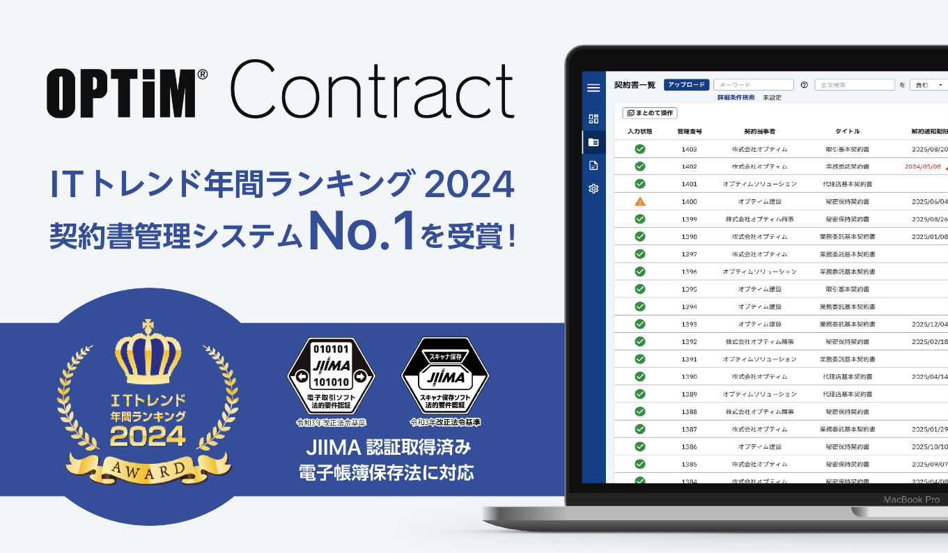 OPTiM Contract、「ITトレンド年間ランキング2024」 イメージ画像