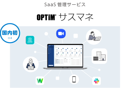 SaaS管理サービス「OPTiM サスマネ」のサービス図